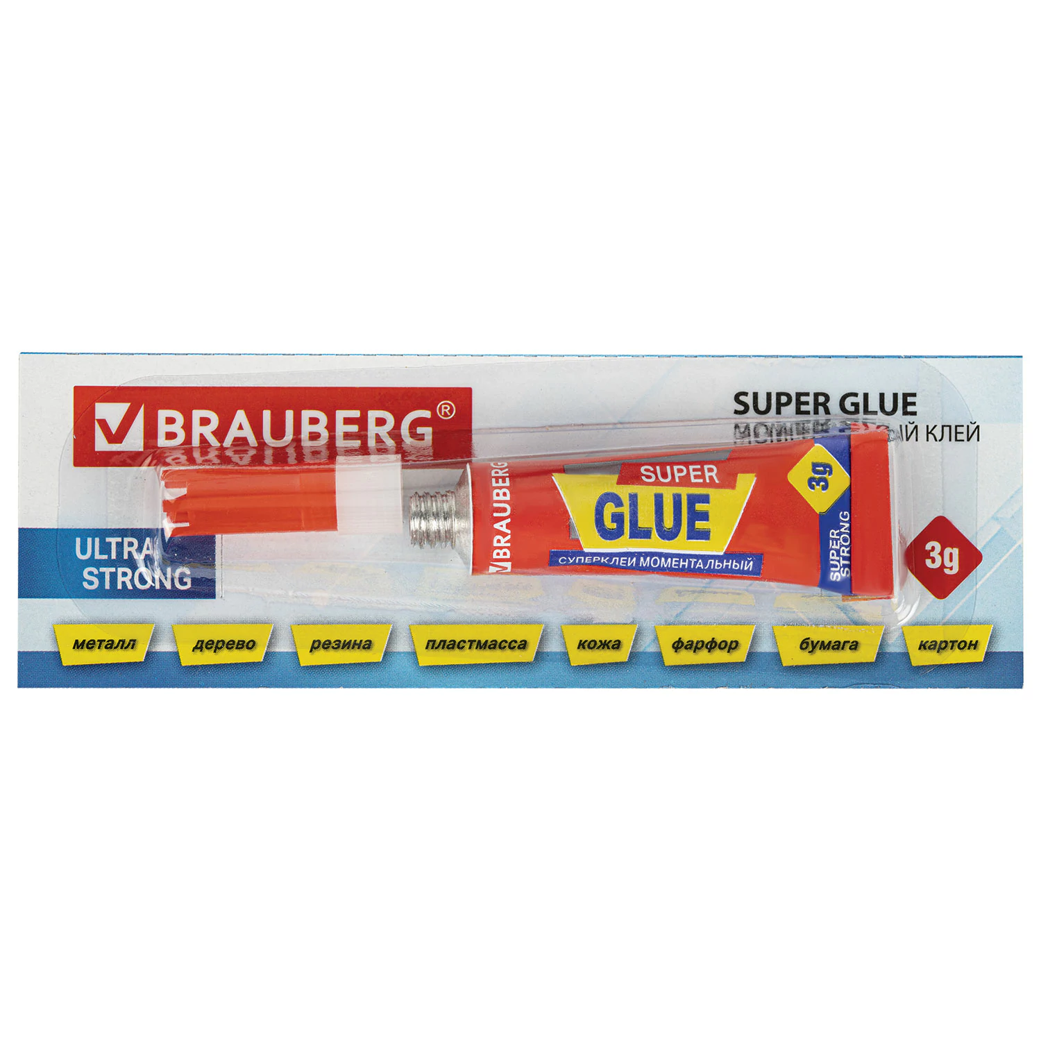Клей прочный моментальный BRAUBERG, 3г