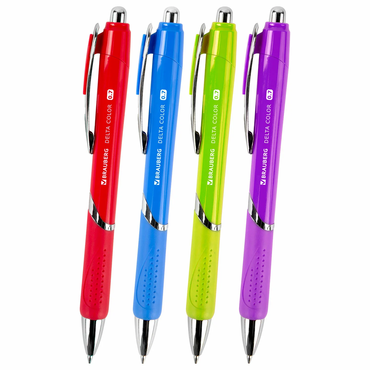 Ручка шариковая автоматическая BRAUBERG DELTA COLOR, чернила синие