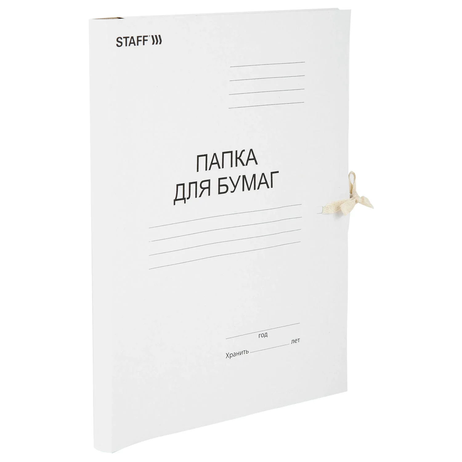 Папка для бумаг с завязками картонная ОФИСМАГ плотность 220 г/м2, до 200 листов