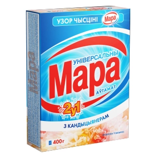 Стиральный порошок универсальный Мара Узор Чысцiнi автомат, 2 в 1 с кондиционером, 400 г