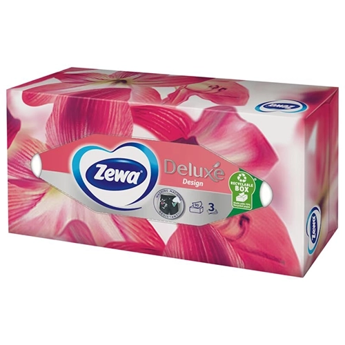 Косметические салфетки Zewa Deluxe Desing 3х слойные, 90 шт