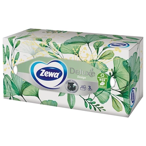 Косметические салфетки Zewa Deluxe Desing 3х слойные, 90 шт
