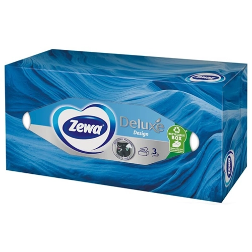 Косметические салфетки Zewa Deluxe Desing 3х слойные, 90 шт