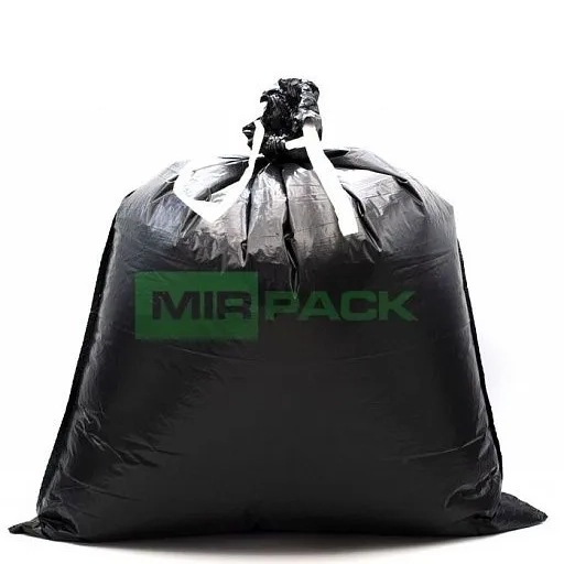 Пакеты для мусора MIRPACK с завязками DELUXE черные 35 л 35 мкм 10 шт